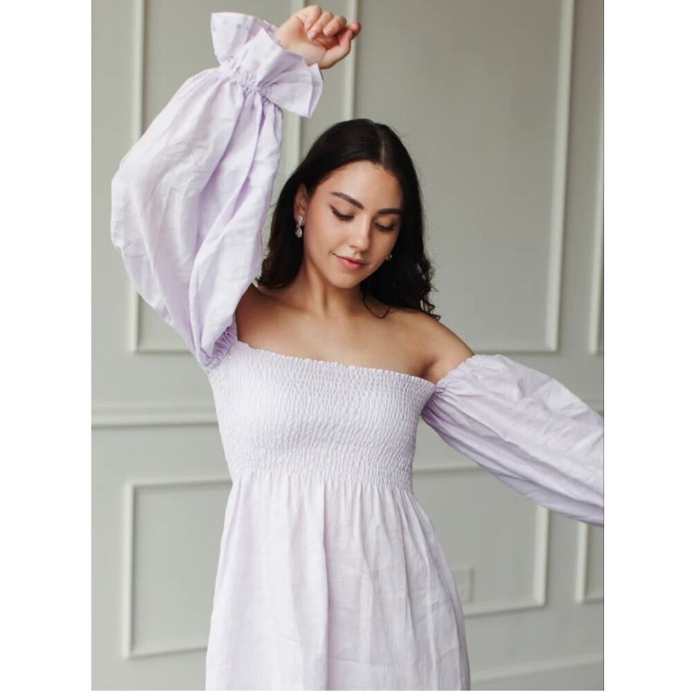 Sleeper Atlanta Linen Dress - Lavender size Small